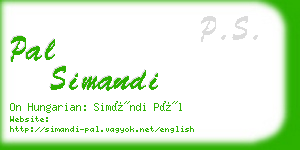 pal simandi business card